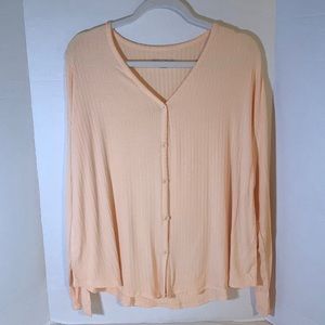 NWT: Juniors Size Medium Orange Long Sleeve Button Up Top by Mudd